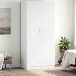 Clearance vidaXL Garderob 90x52x200 cm konstruerat trä Vit