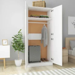 Clearance vidaXL Garderob 90x52x200 cm konstruerat trä Vit