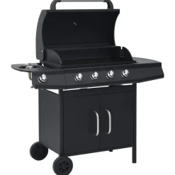 Best vidaXL Gasolgrill 4+1 kokzoner Svart