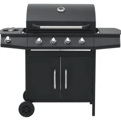 Best vidaXL Gasolgrill 4+1 kokzoner Svart