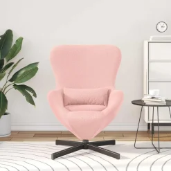 vidaXL Äggfåtölj 63 x 73 x 90 cm tyg Rosa