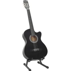 vidaXL Gitarr 12 delar med 6 strängar western svart 38"