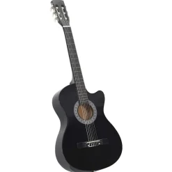 vidaXL Gitarr 12 delar med 6 strängar western svart 38