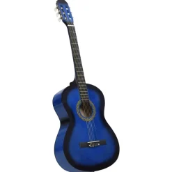 vidaXL Gitarr för nybörjare med fodral klassisk blå 4/4 39"