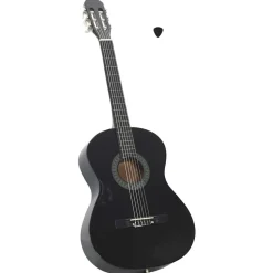 vidaXL Gitarr för nybörjare klassisk svart 4/4 39" amerikansk lind