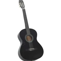 vidaXL Gitarr för nybörjare klassisk svart 4/4 39" amerikansk lind