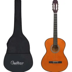 vidaXL Gitarr för nybörjare med fodral klassisk 4/4 39" Mörkbrun
