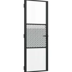 vidaXL Glasdörr Fiskfjäll Svart 76 x 3.5 x 201.5 cm Aluminium