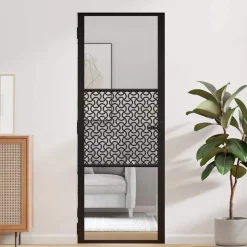 vidaXL Glasdörr Fiskfjäll Svart 76 x 3.5 x 201.5 cm Aluminium