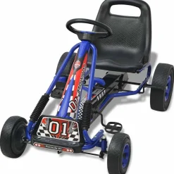 vidaXL Gokart med pedal och justerbart säte blå