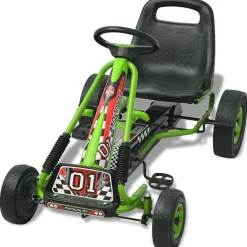 Online vidaXL Gokart med pedal och justerbart säte Grön