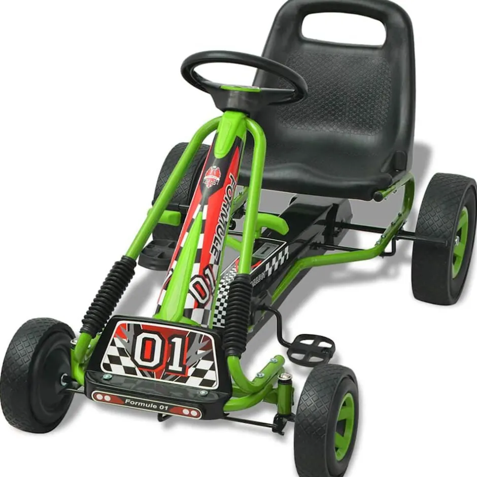 Online vidaXL Gokart med pedal och justerbart säte Grön