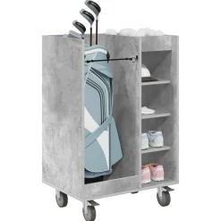 vidaXL Golf Skåp med hjul Enfärgad Betonggrå 65 x 45 x 98 cm
