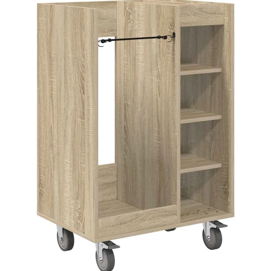 Online vidaXL Golf Skåp med hjul Enfärgad Sonoma-ek 65 x 45 x 98 cm Sonoma ek