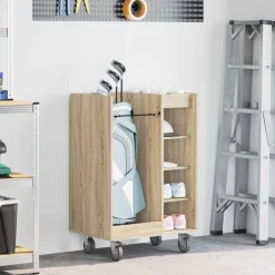 Online vidaXL Golf Skåp med hjul Enfärgad Sonoma-ek 65 x 45 x 98 cm Sonoma ek