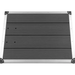 vidaXL Golv till utedusch WPC rostfritt stål 80x62 cm Grå