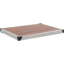 Best vidaXL Golv till utedusch WPC rostfritt stål 80x62 cm Brun