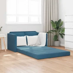 vidaXL Golvbäddsoffa 2-i-1 122x204x55 cm sammet Blå