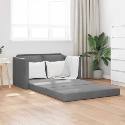 Clearance vidaXL Golvbäddsoffa 2-i-1 122x204x55 cm sammet Mörkgrå