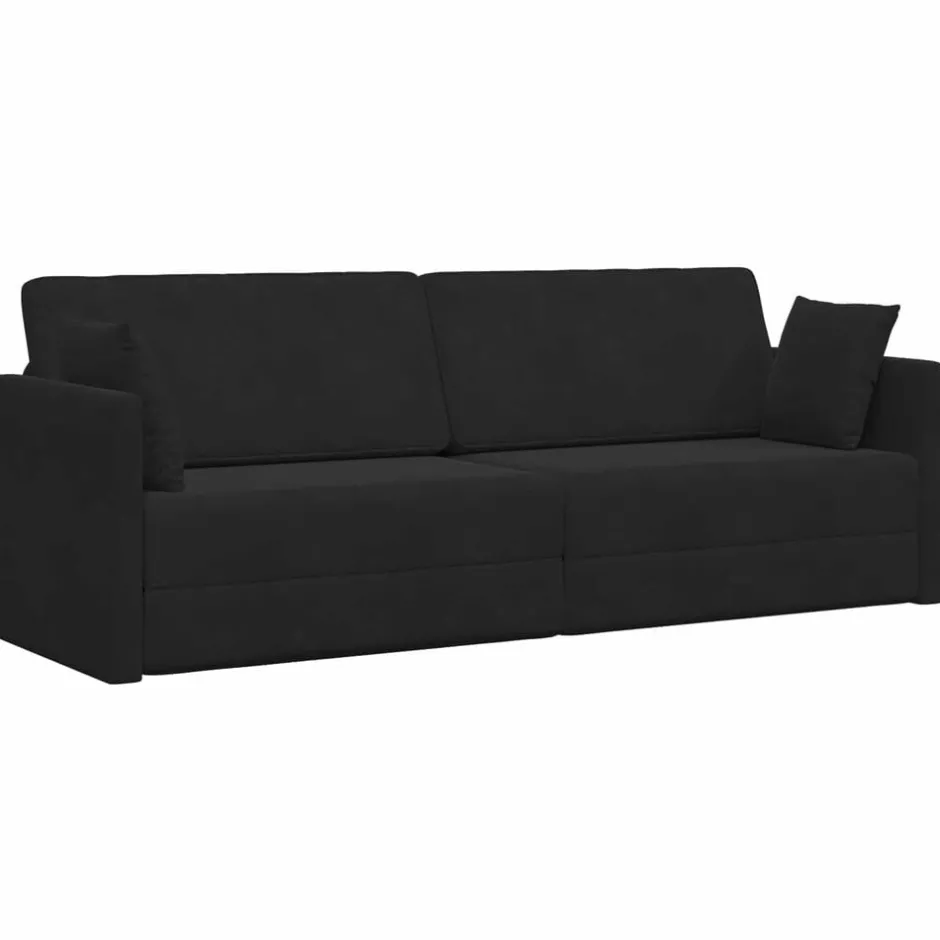 Best vidaXL Golvbäddsoffa 213 x 70 x 77 cm Sammet Svart