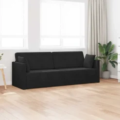 Best vidaXL Golvbäddsoffa 213 x 70 x 77 cm Sammet Svart