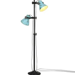 vidaXL Golvlampa 25 W nött blå 25x25x90/140 cm E27