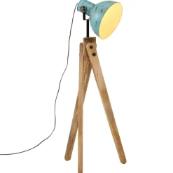 vidaXL Golvlampa 25 W nött blå 45x45x120 cm E27