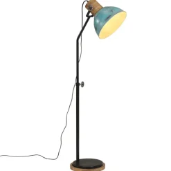 vidaXL Golvlampa 25 W nött blå 30x30x100-150 cm E27