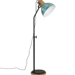 vidaXL Golvlampa 25 W nött blå 30x30x100-150 cm E27