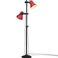 vidaXL Golvlampa 25 W nött röd 25x25x90/140 cm E27