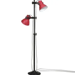 vidaXL Golvlampa 25 W nött röd 25x25x90/140 cm E27