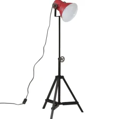 Hot vidaXL Golvlampa 25 W nött 35x35x65/95 cm E27 Röd