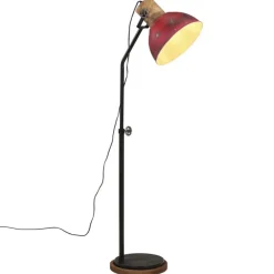 Hot vidaXL Golvlampa 25 W nött 30x30x100-150 cm E27 Röd