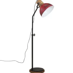 Hot vidaXL Golvlampa 25 W nött 30x30x100-150 cm E27 Röd
