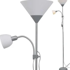 vidaXL Golvlampa Grå