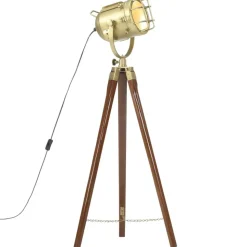 vidaXL Golvlampa massivt mangoträ 97 cm