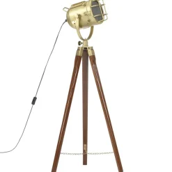 vidaXL Golvlampa massivt mangoträ 97 cm