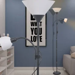 vidaXL Golvlampa svart