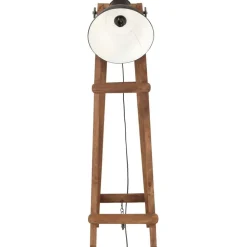 vidaXL Golvlampa svart E27 massivt mangoträ