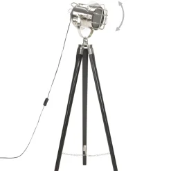 vidaXL Golvlampa svart massivt mangoträ 97 cm