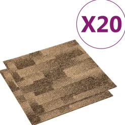 Discount vidaXL Golvmatta 20 pcs 50 x 50 cm PP Brun