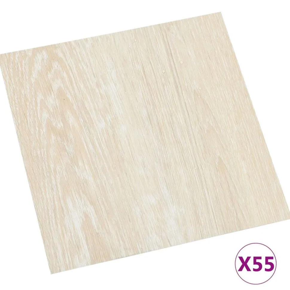 vidaXL Golvplankor 5,11 m² 55 pcs PVC Vit och Beige