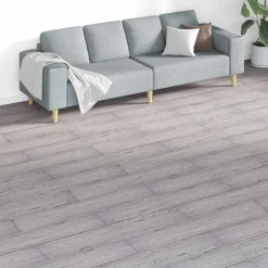 vidaXL Golvplankor 18 pcs 5,26 m² PVC Mörkgrå