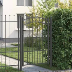 Discount vidaXL Grind med spetstopp KAMPEN 103 x 200 cm Stål Låsbar Grå