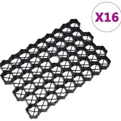 Outlet vidaXL Gräsarmering 16 st 60x40x3 cm plast Svart