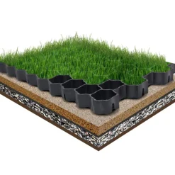 Outlet vidaXL Gräsarmering 16 st 60x40x3 cm plast Svart