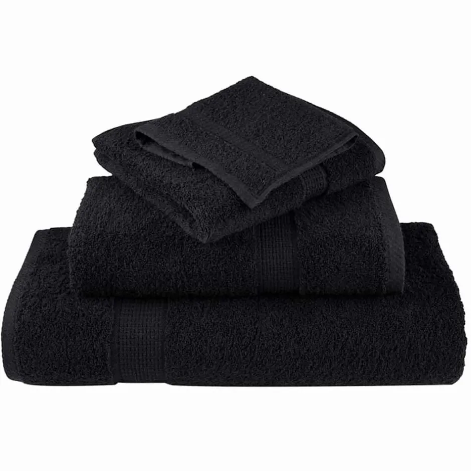 Hot vidaXL Gästhandduk SOLUND 2 pcs 15 x 21 cm 550 gsm Svart