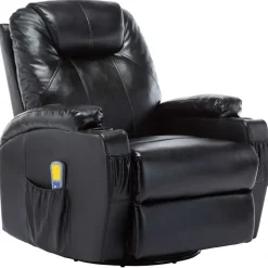 Discount vidaXL Gungande massagefåtölj justerbar konstläder Svart