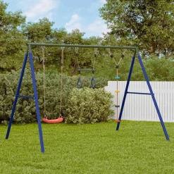Best vidaXL Gungställning med gunga, trapets, klätterrep Röd