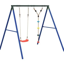 vidaXL Gungställning med gunga och klätterrep